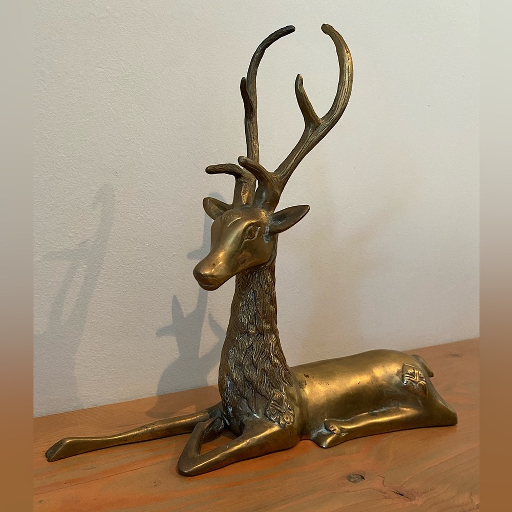 Vintage brass deer